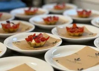 Semi-dried tomato & goats curd tartlet